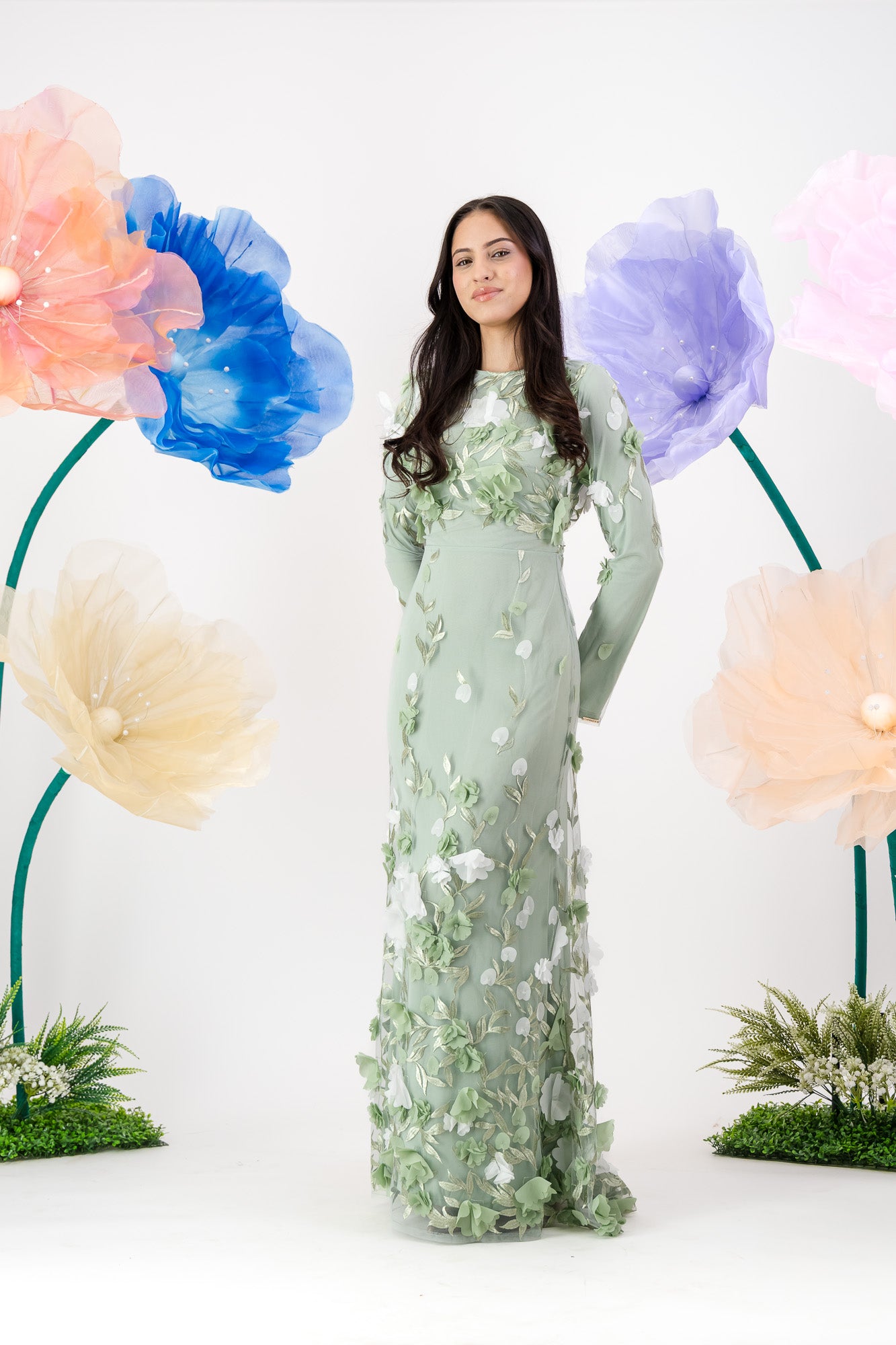 Jouri Bloom Gown - Sage