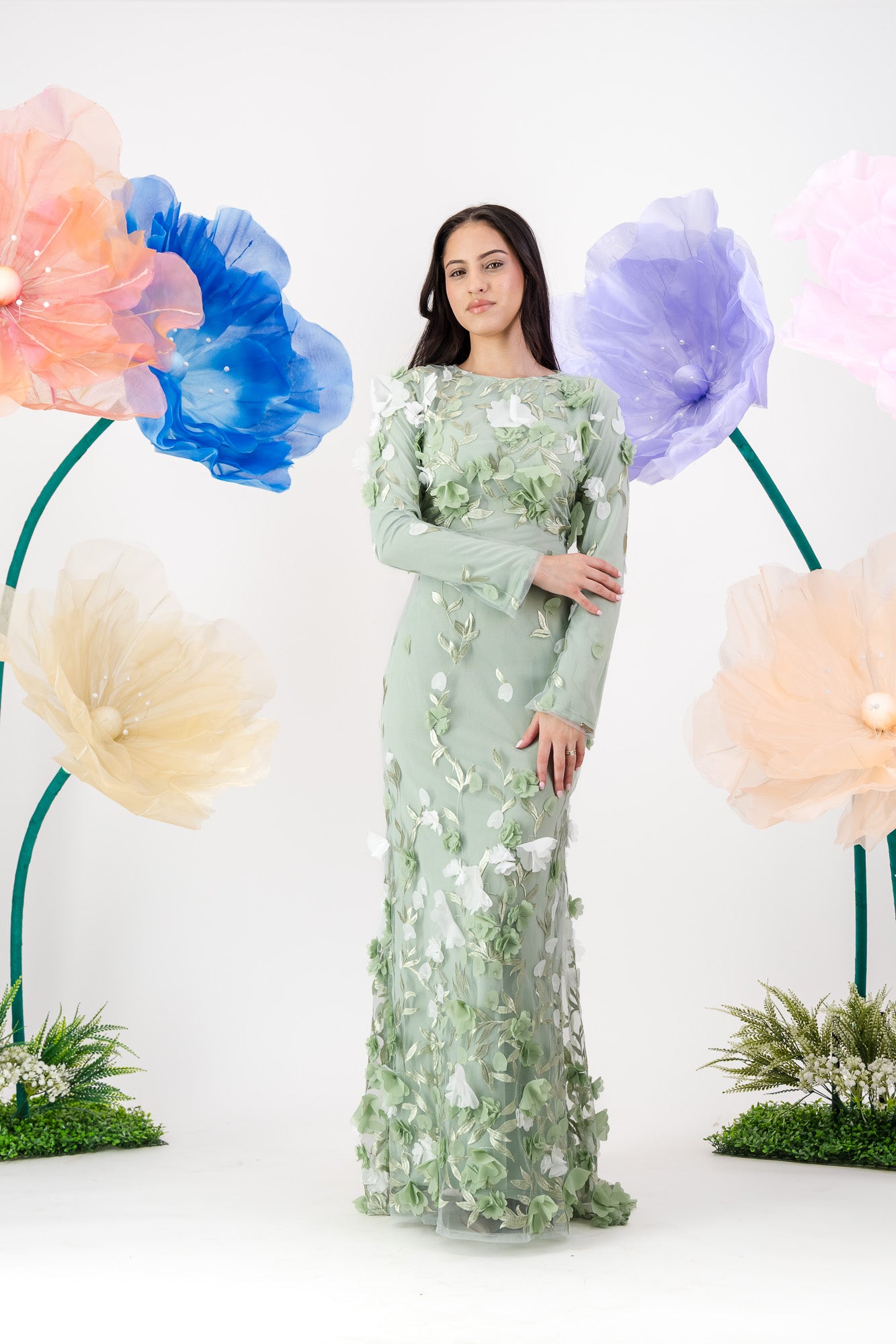 Jouri Bloom Gown - Sage