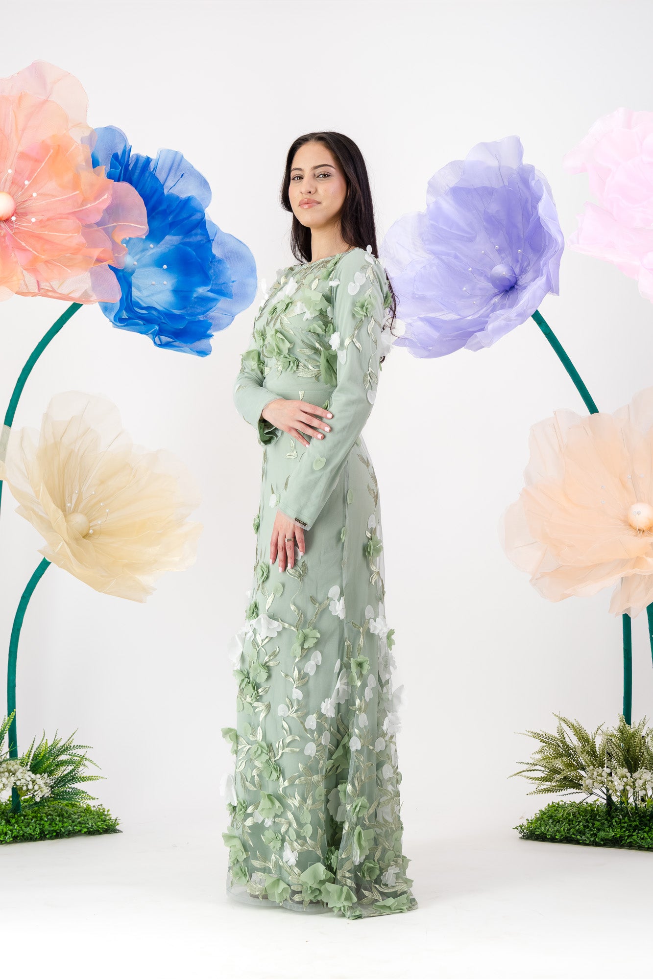 Jouri Bloom Gown - Sage