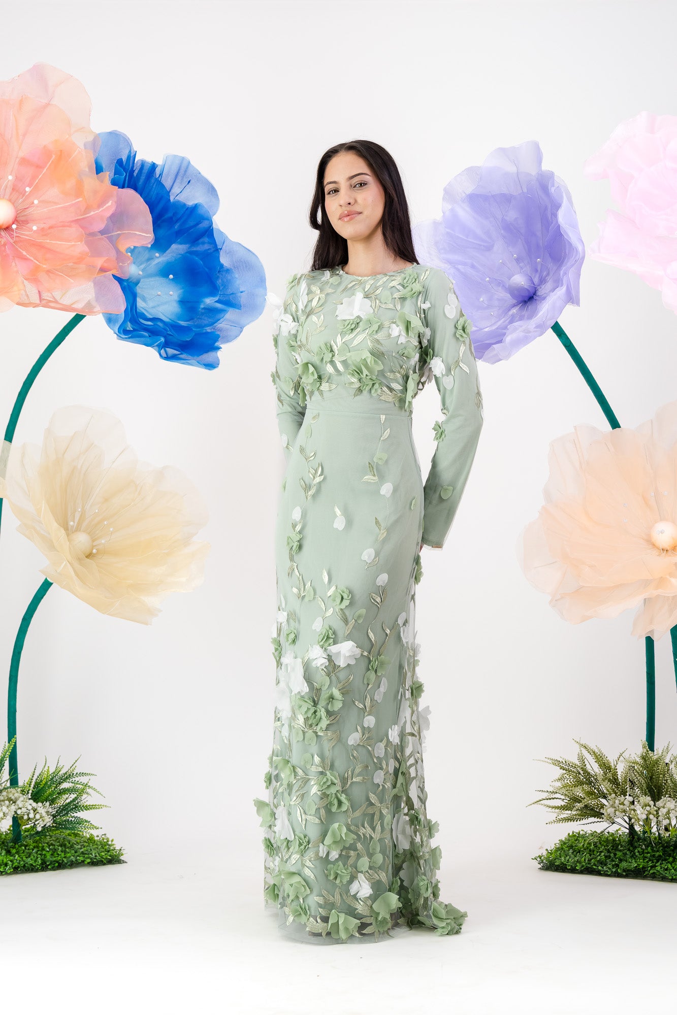 Jouri Bloom Gown - Sage