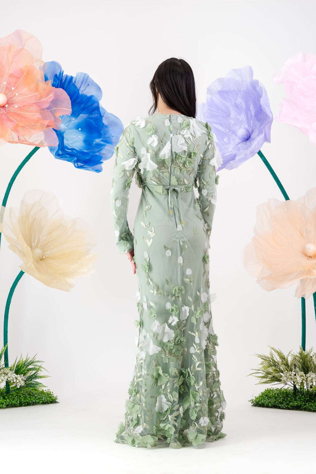 Jouri Bloom Gown - Sage