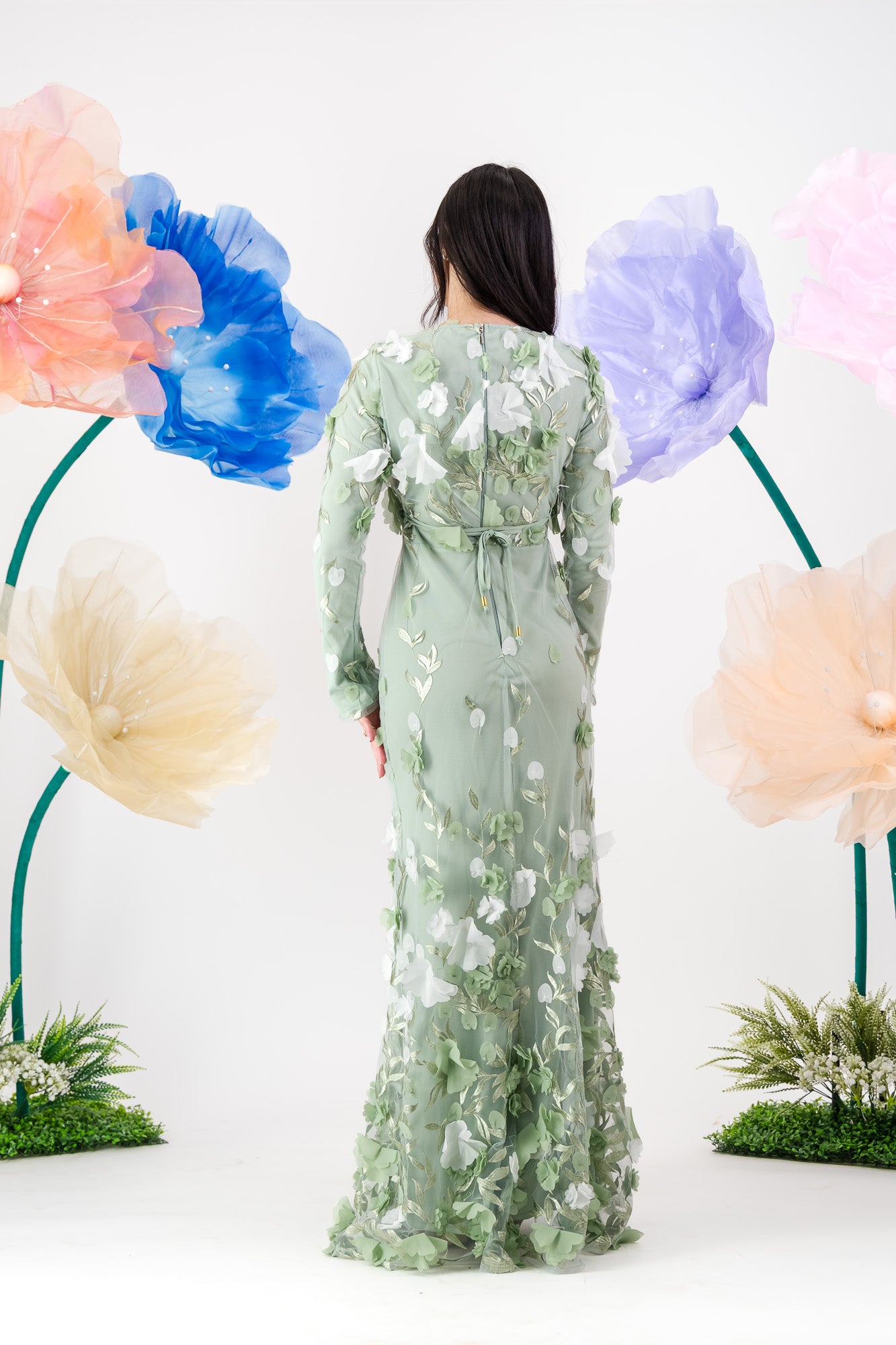 Jouri Bloom Gown - Sage