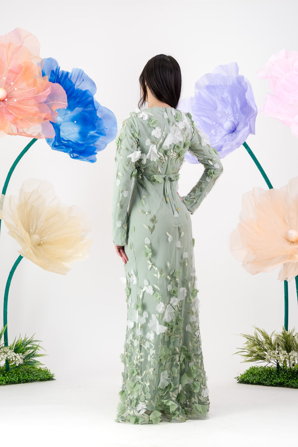 Jouri Bloom Gown - Sage