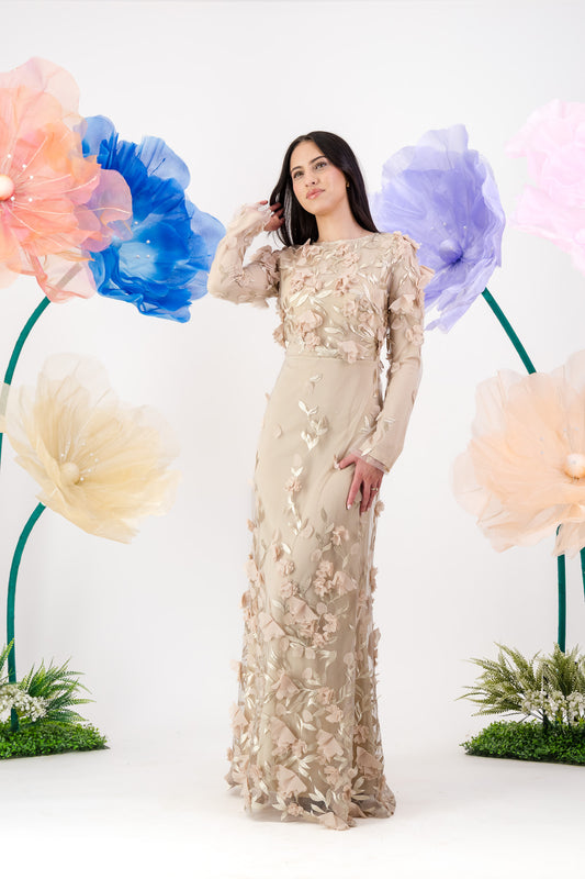 Jouri Bloom Gown - Stone