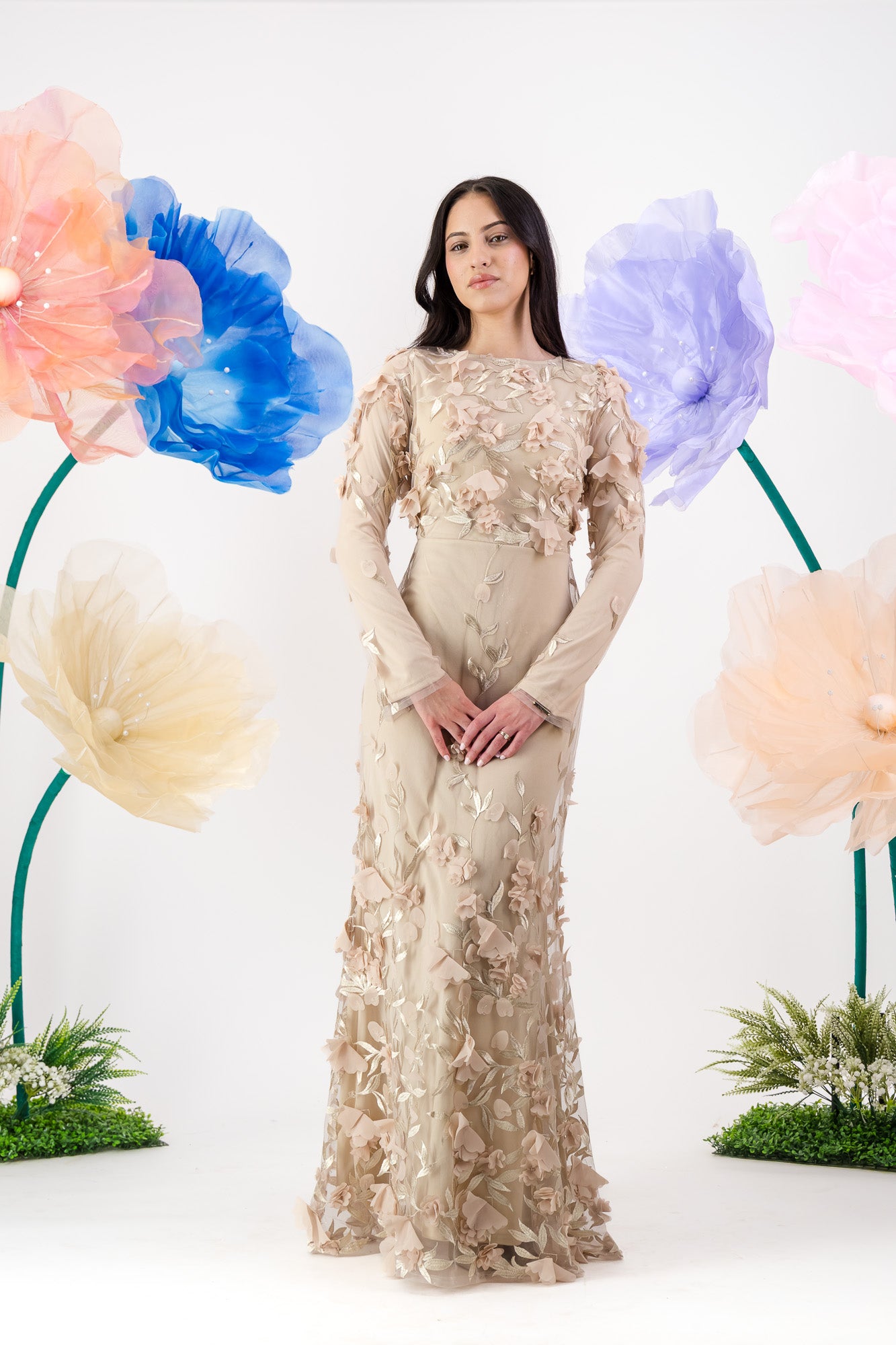 Jouri Bloom Gown - Stone