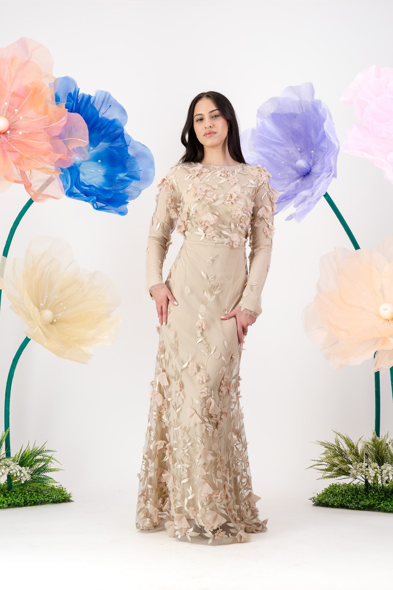 Jouri Bloom Gown - Stone