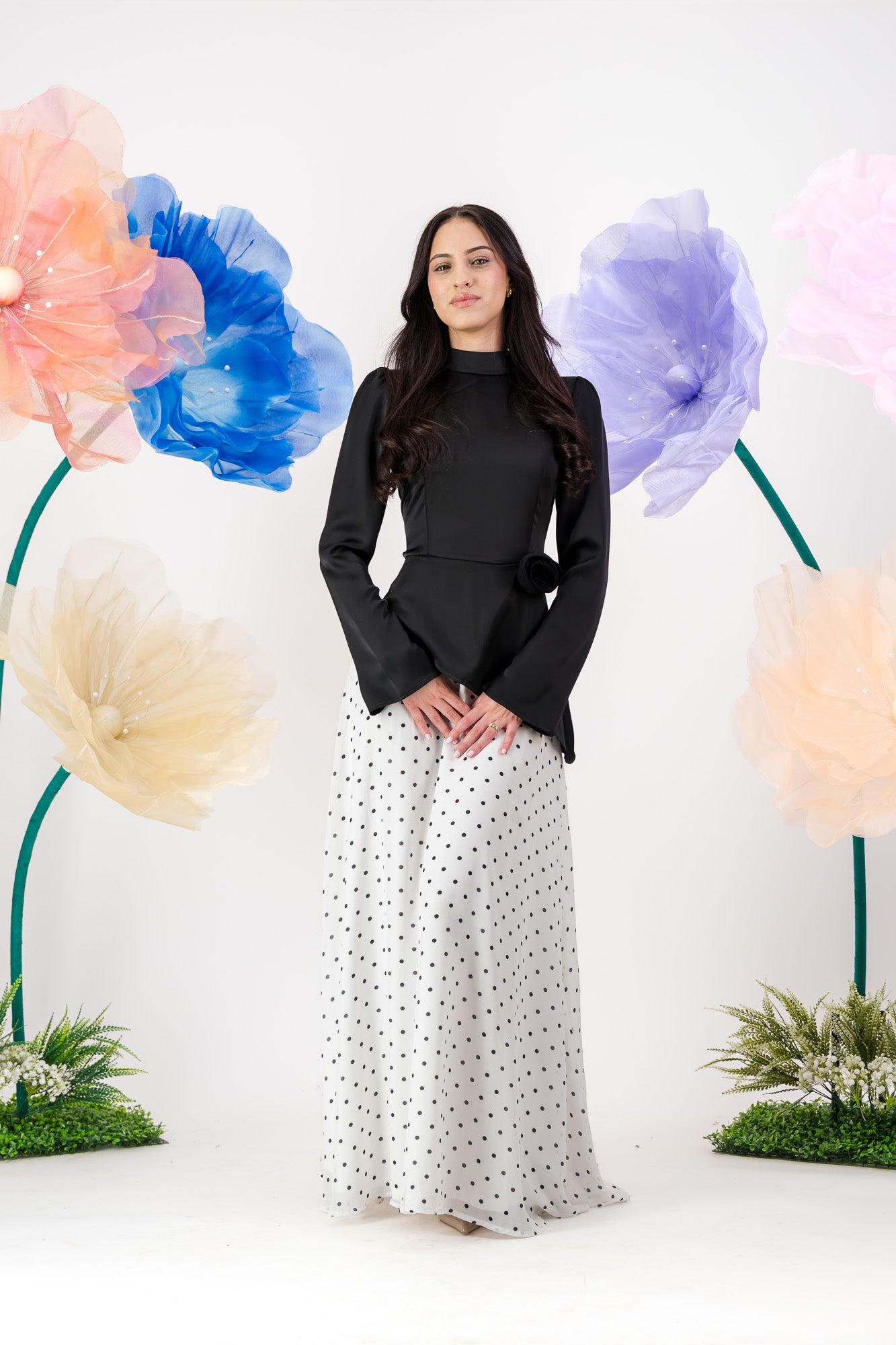 Elara Maxi Dress - Polka Dot Edition