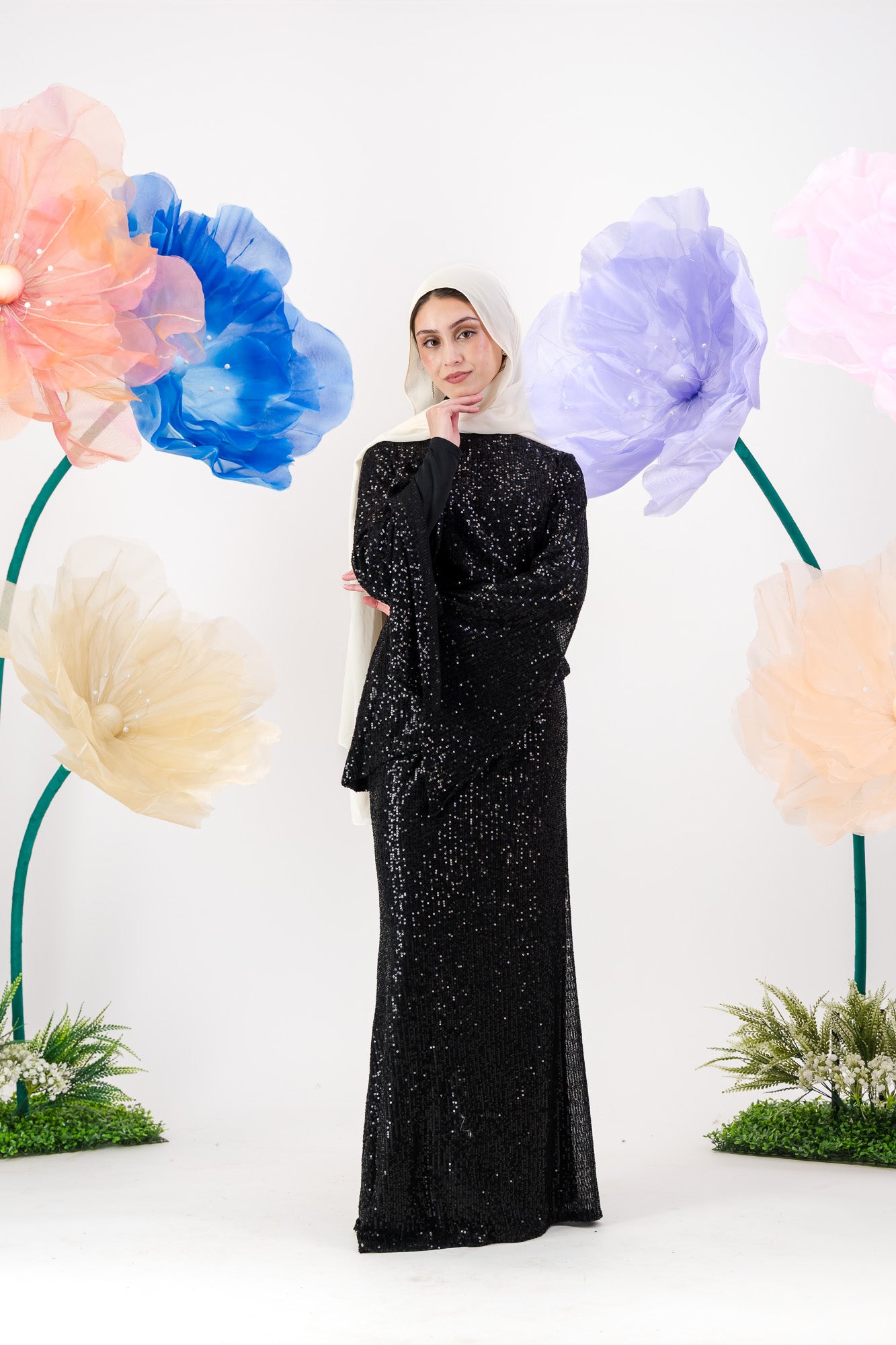 Afraa Sequin Set - Black Noir