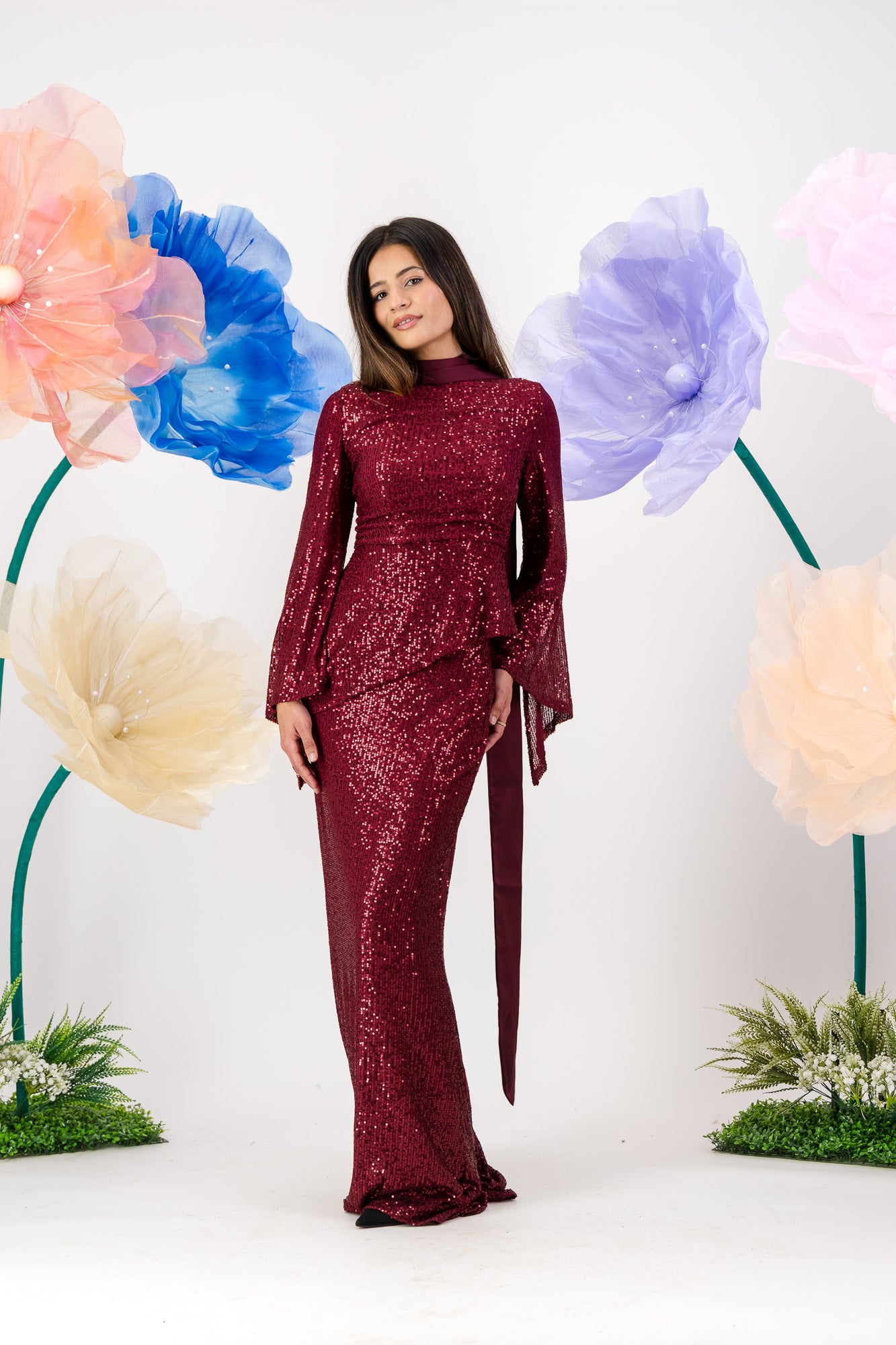 Afraa Sequin Set - Berry