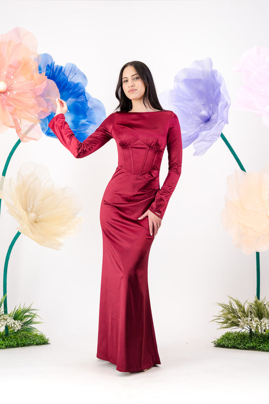 Tara Maxi Dress - Burgundy