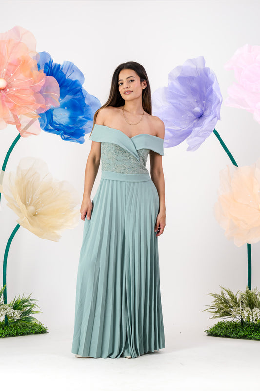 Selin Palazzo Jumpsuit - Sage Mist