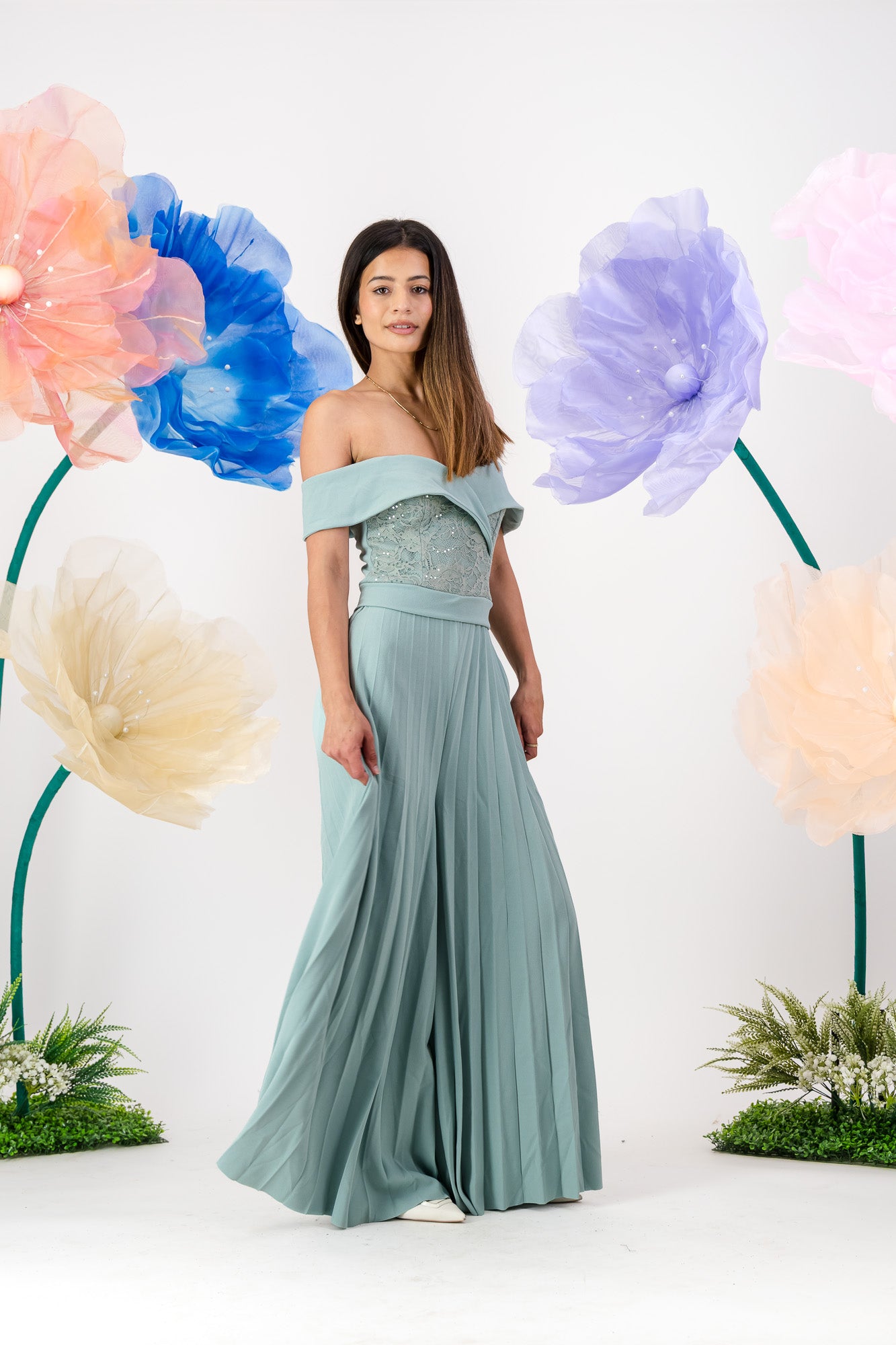 Selin Palazzo Jumpsuit - Sage Mist