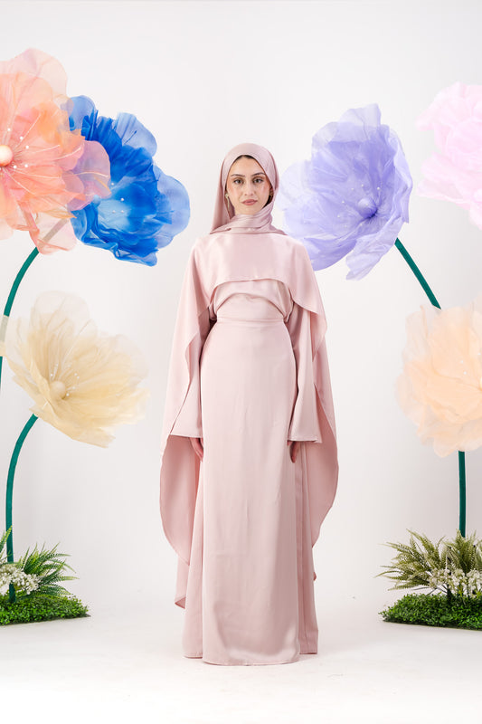 Maya Cape Gown - Petal Pink
