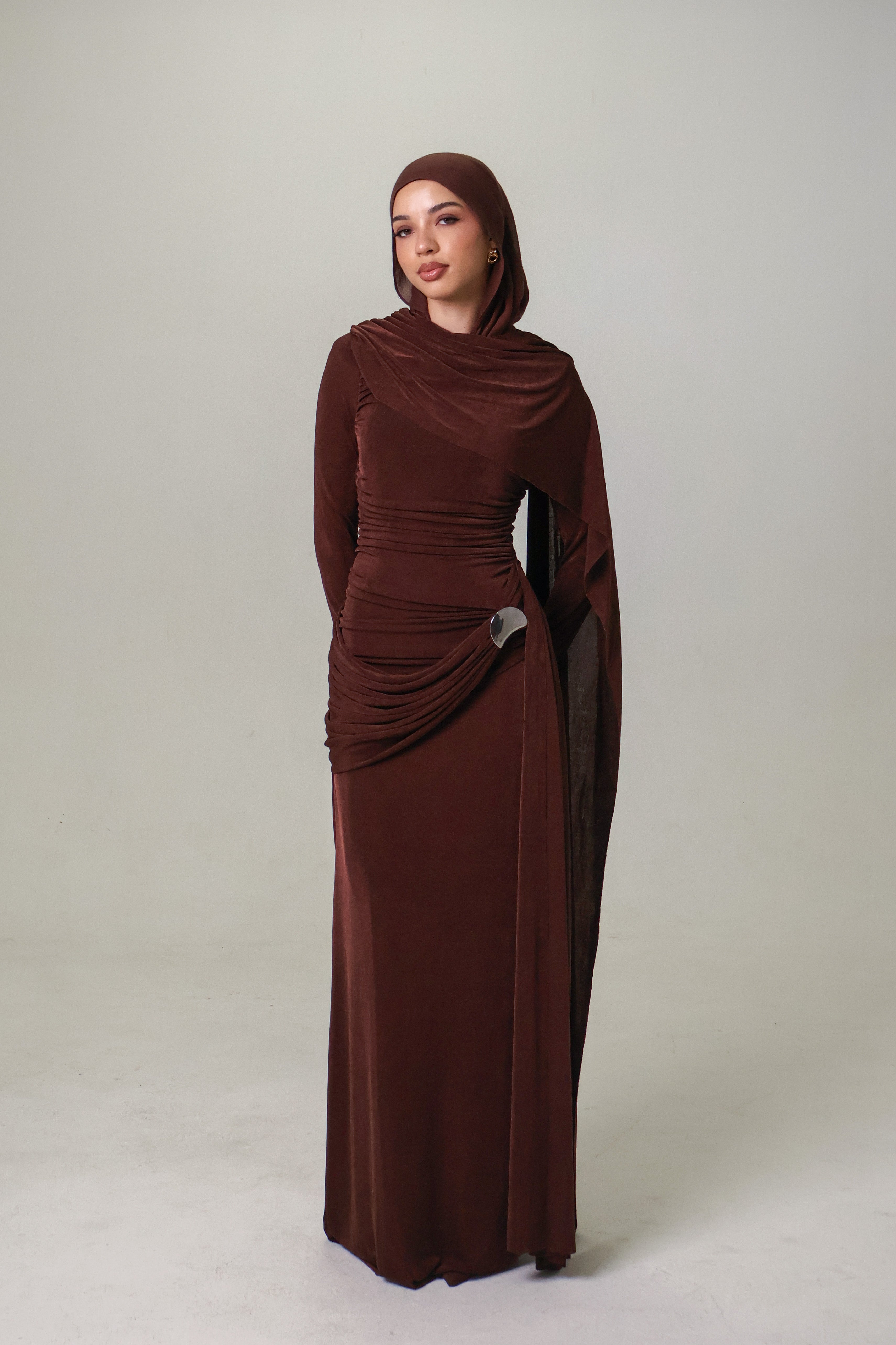 KIRA KNIT DRESS - ESPRESSO