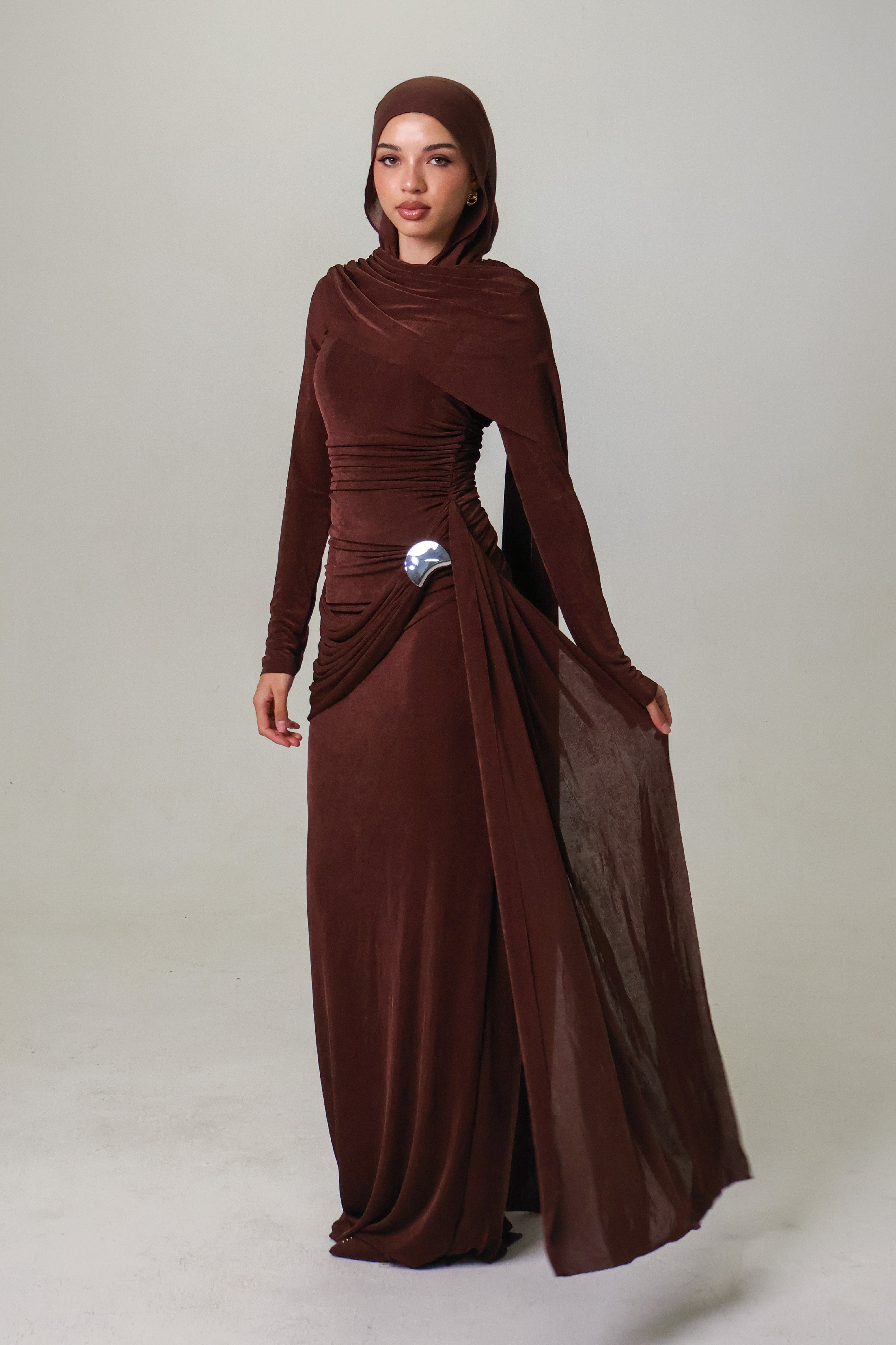 KIRA KNIT DRESS - ESPRESSO