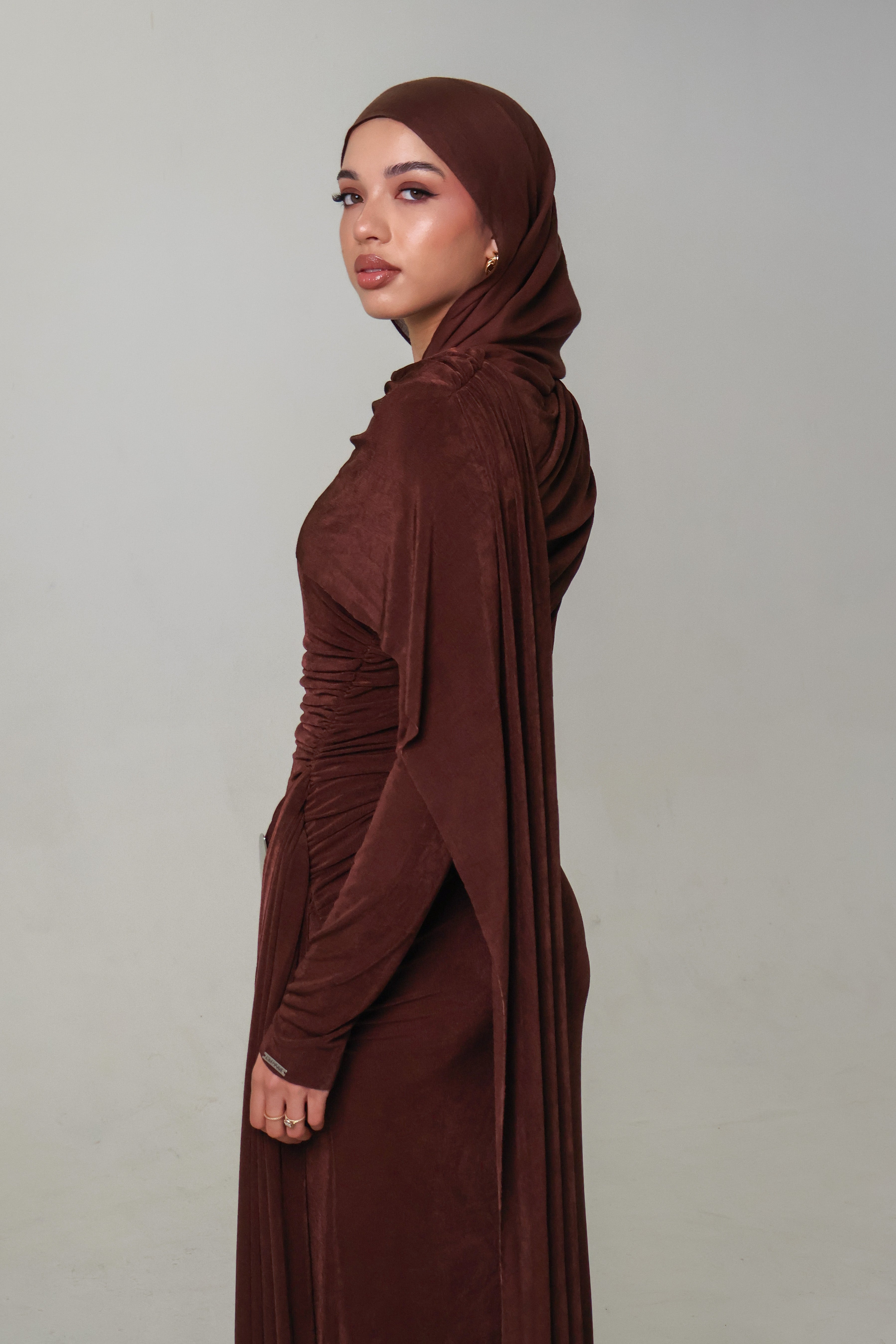 KIRA KNIT DRESS - ESPRESSO