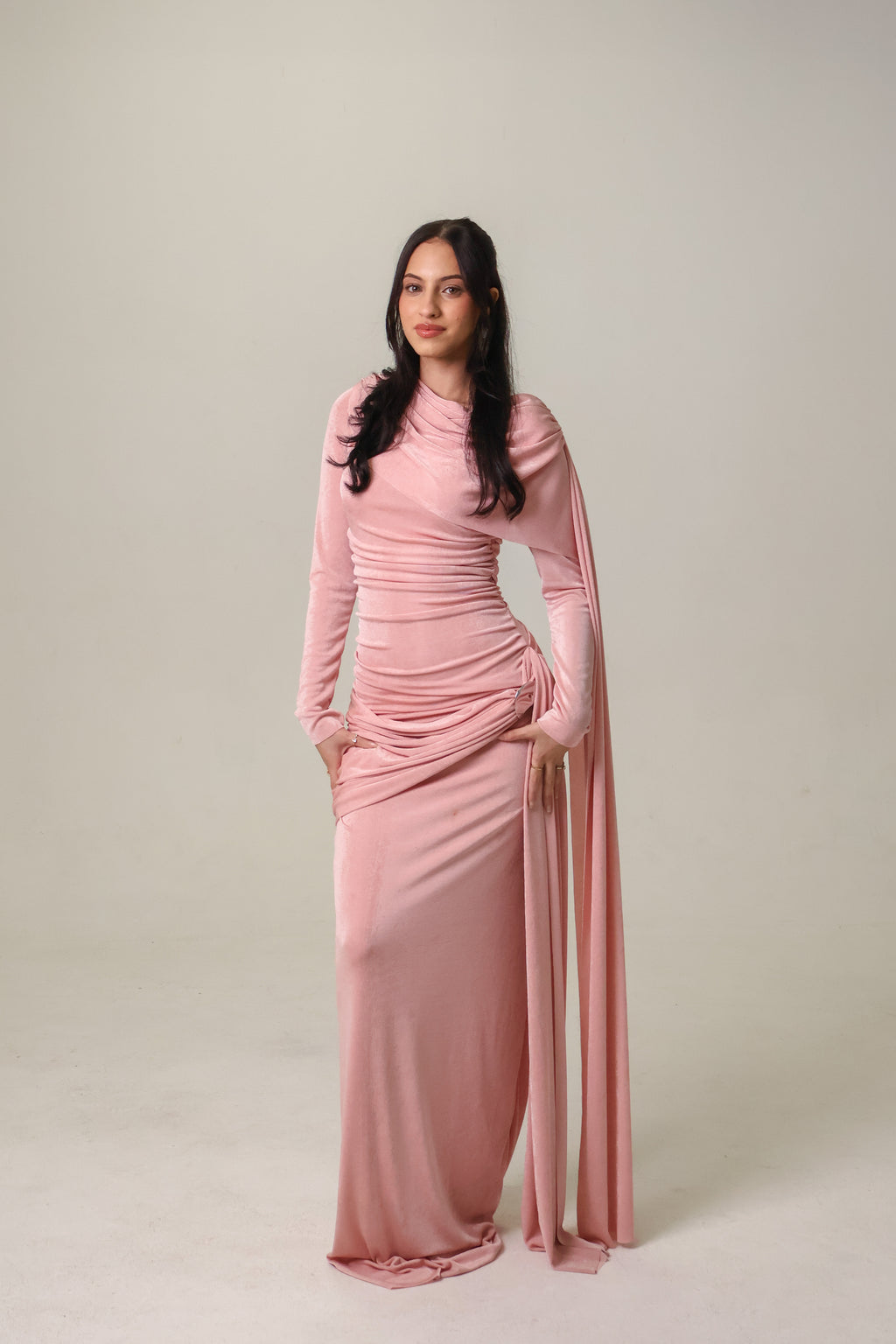 KIRA KNIT DRESS - BLUSH