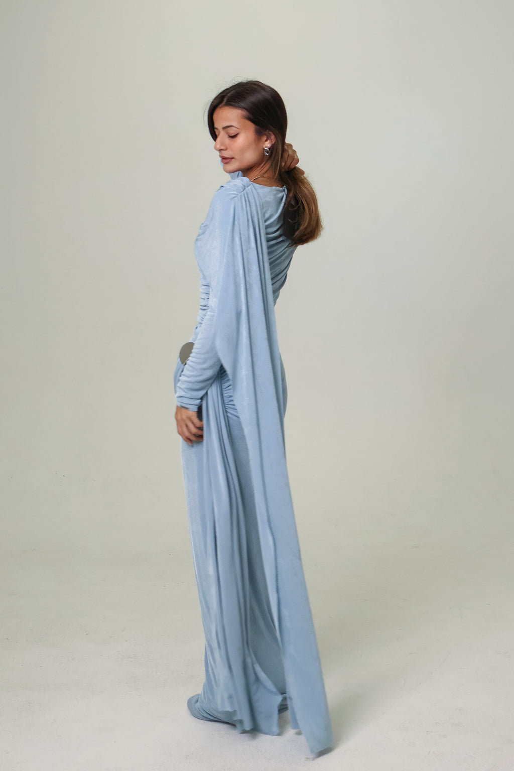 KIRA KNIT DRESS - VINTAGE BLUE