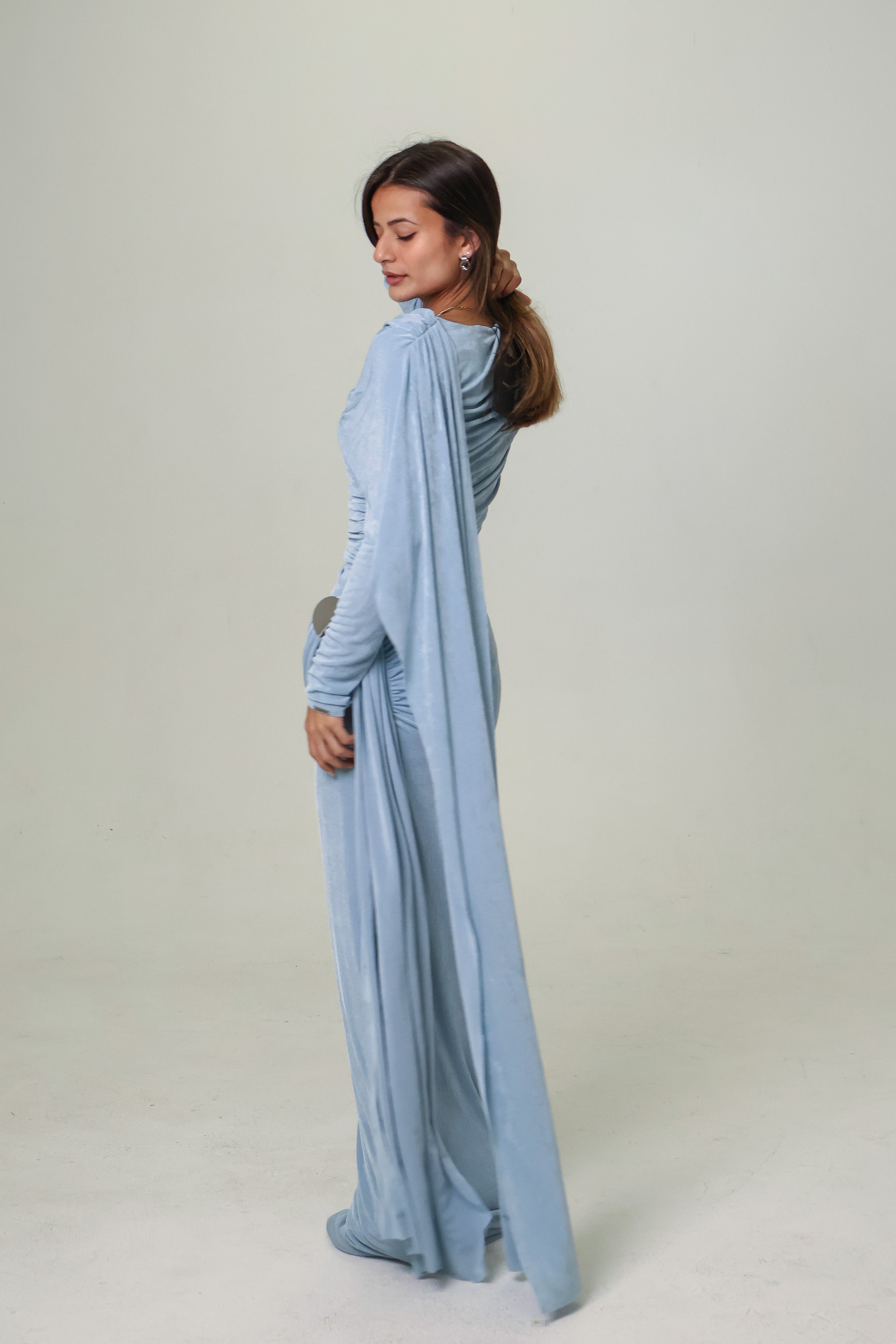 KIRA KNIT DRESS - VINTAGE BLUE