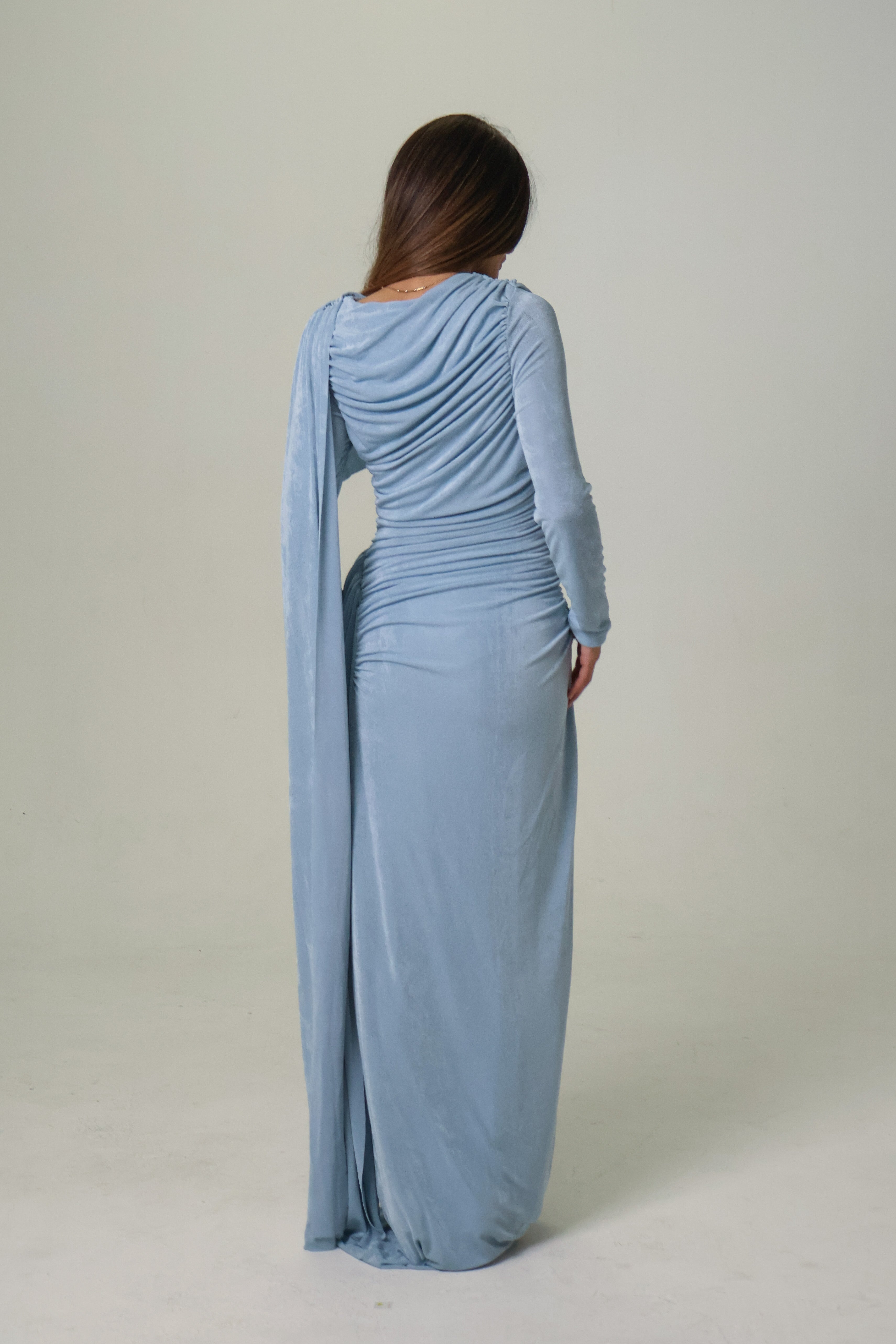KIRA KNIT DRESS - VINTAGE BLUE